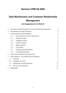 Seminar CRM SS 2006 Data Warehouses und Customer