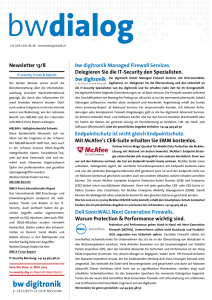 Newsletter 13/8 bw digitronik Managed Firewall Services