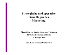 Strategische und operative Grundlagen des Marketing - Dipl.