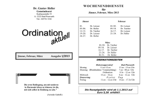 Ordination aktuell 1. Quartal 2013