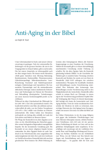 Anti-Aging in der Bibel - Dermatologische Praxis und Haarcenter
