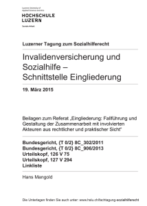 Beilage zum Referat von H. Mangold (Only in German)