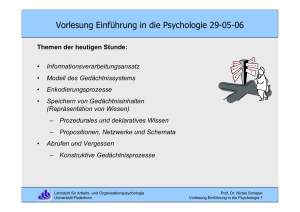 Vorlesung Einführung in die Psychologie 29-05-06