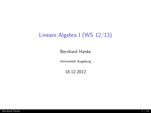 Lineare Algebra I (WS 12/13) - am Institut für Mathematik der