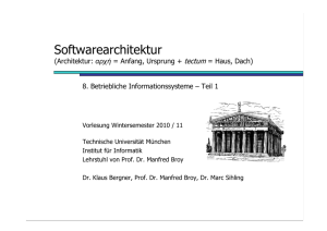 Softwarearchitektur - Software and Systems Engineering