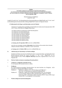 Wahlen der Stadtverordnetenversammlung der Stadt Fürstenberg