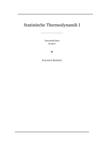 Statistische Thermodynamik I