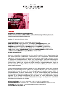 Salome_Presseinformation - Stadttheater Klagenfurt