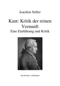 Kant: Kritik der reinen Vernunft