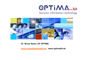 Dr. Bruce Sams, GF OPTIMA  www.optimabit.de