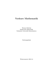 Vorkurs Mathematik - Fachbereich | Mathematik