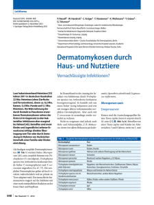 Dermatomykosen durch Haus- und Nutztiere - tierpathologie