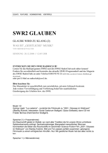 SWR2 GLAUBEN - Meinrad Walter