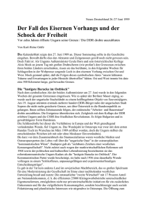 Neues Deutschland 26./27 Juni 1999 Der Fall des Eisernen