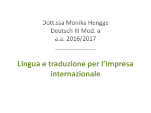 Dott.ssa Monika Hengge Deutsch III Mod. a a.a. 2016/2017 ______