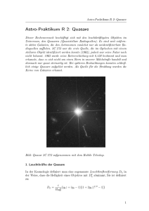 Astro-Praktikum R 2: Quasare