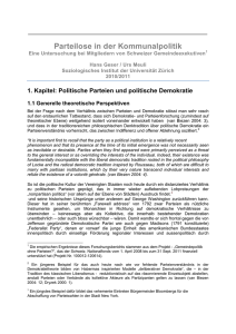 1. Kapitel: Politische Parteien und politische Demokratie