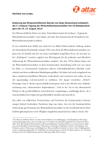 Manifest von Lindau Erklärung des Wissenschaftlichen Beirats von