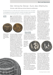 Forschung Frankfurt | Ausgabe 2-2012 | Der römische Denar: Euro