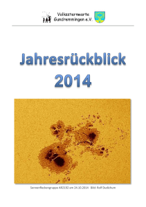 Jahresrückblick 2014 - Volkssternwarte Gundremmingen
