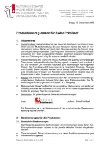 Produktionsreglement für SwissPrimBeef