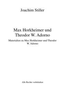Max Horkheimer und Theodor W. Adorno