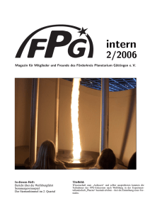 FPGintern 2/2006 - Förderkreis Planetarium Göttingen