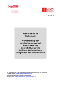 Fachbrief Mathematik Nr. 15 - Bildungsserver Berlin