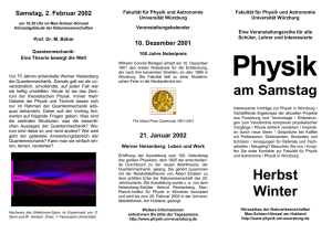 Wintersemester 2001/02 - Physik (Uni Würzburg)