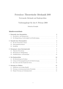 Ferienkurs Theoretische Mechanik 2009 - Physik