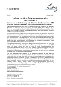 Medieninfo - Leibniz Gemeinschaft