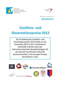 Pressemappe Exzellenz- und Dissertationspreise 2012
