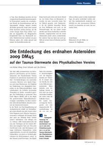 Die Entdeckung des erdnahen Asteroiden 2009 DM45