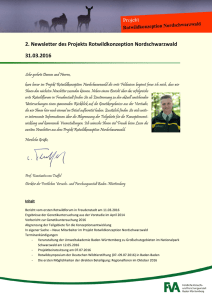 2. Newsletter des Projekts Rotwildkonzeption Nordschwarzwald