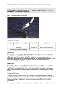 Auflistung der Arten-Steckbriefe der im Vogelschutzgebiet „NSG