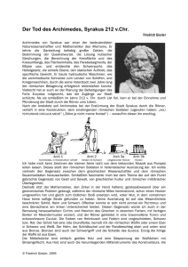 Der Tod des Archimedes, Syrakus 212 v.Chr.