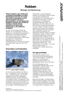 Robben - Biologie und Bedrohung