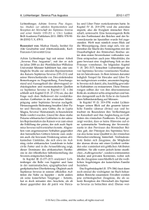 A. Lichtenberger: Severus Pius Augustus 2012-1-077 - H-Soz-Kult