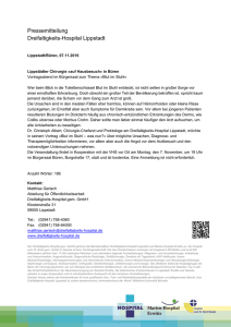 Pressemitteilung Dreifaltigkeits-Hospital Lippstadt Lippstadt/Büren