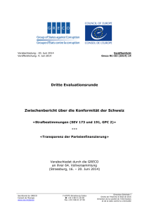 Dritte Evaluationsrunde - Zwischenbericht über die Konformität der