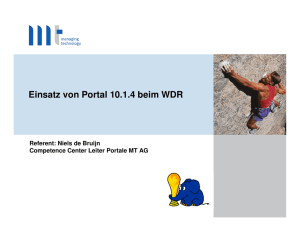 Einsatz von Portal 10.1.4 beim WDR
