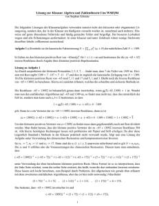 Lösung zur Klausur Algebra und Zahlentheorie I im WS03/04