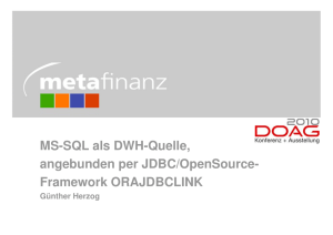 MS-SQL als DWH-Quelle, angebunden per JDBC