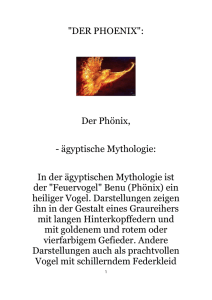 "DER PHOENIX": Der Phönix, - ägyptische Mythologie: In der