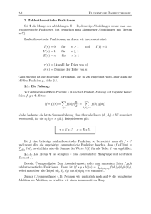 2-1 Elementare Zahlentheorie 2. Zahlentheoretische Funktionen