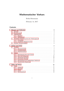 Mathematischer Vorkurs - Mitschrift Mathe / Physik