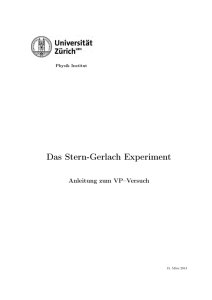 Das Stern-Gerlach Experiment - Physik