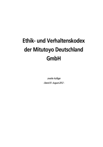 Ethik- und Verhaltenskodex der Mitutoyo Deutschland GmbH