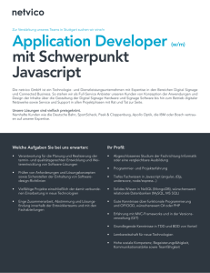 Application Developer (w/m) mit Schwerpunkt Javascript