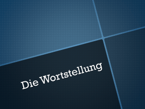 German Word Order Presentation — Sophia